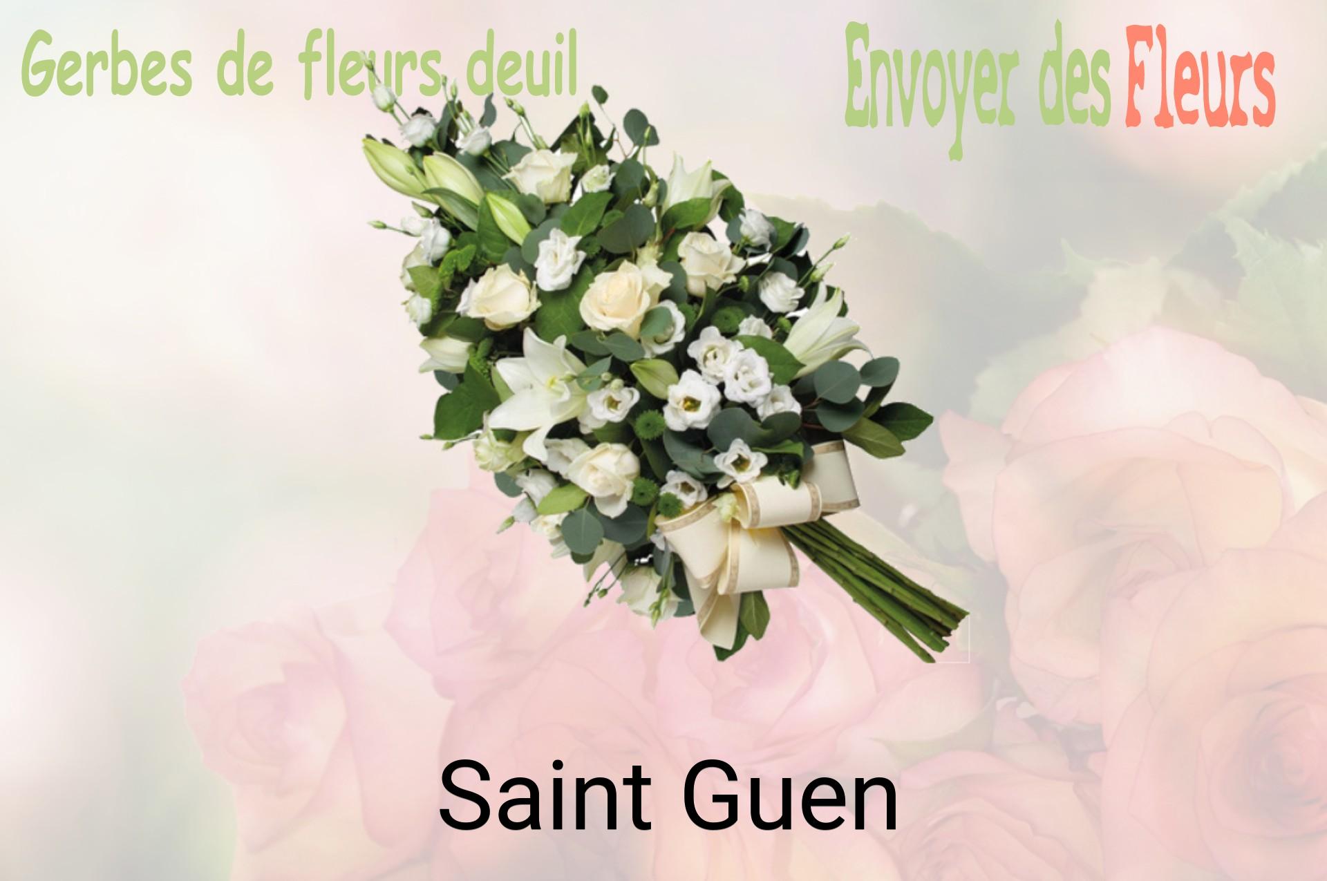 Gerbe de fleurs de deuil livrée à Saint-Guen